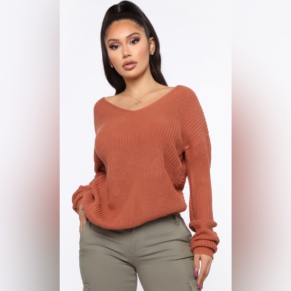 Falls Favorite Girl Sweater II - Rust - Picture 3 of 6